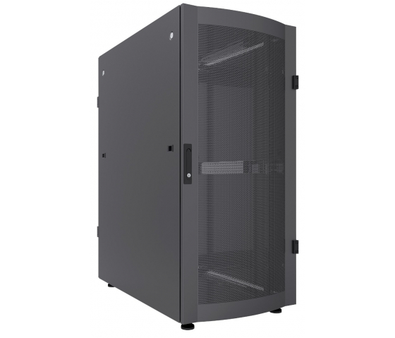 Baie serveur 19 pouces MHT256 avec porte perforée - 47U - 1000 (P) x 800 (L) x 2250 (H) - flatpack - noir