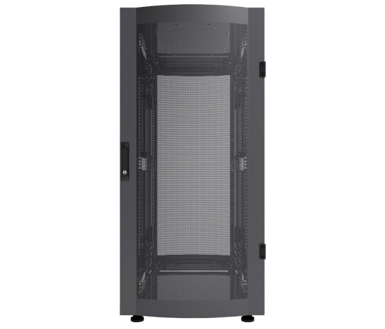 Baie serveur 19 pouces MHT256 avec porte perforée - 47U - 1000 (P) x 800 (L) x 2250 (H) - flatpack - noir