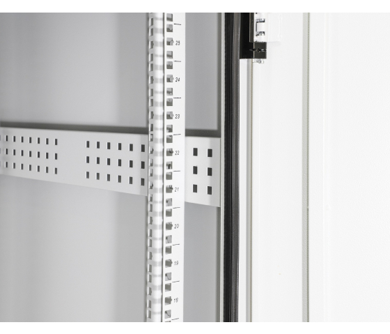 Baie réseau 19 pouces industrielle IP55 outdoor MHT161 avec ventilateurs intégrés - étanche à la poussière et aux éclaboussures - hauteur 42U - profondeur 800 mm - gris