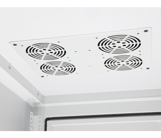 Baie réseau 19 pouces industrielle IP55 outdoor MHT161 avec ventilateurs intégrés - étanche à la poussière et aux éclaboussures - hauteur 42U - profondeur 800 mm - gris