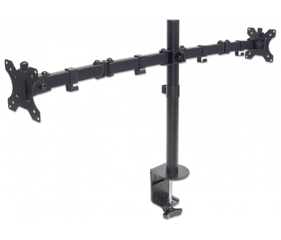 Monitor tafelhouder met dubbele scharnierarmen voor 2 schermen - 13 tot 32 inch