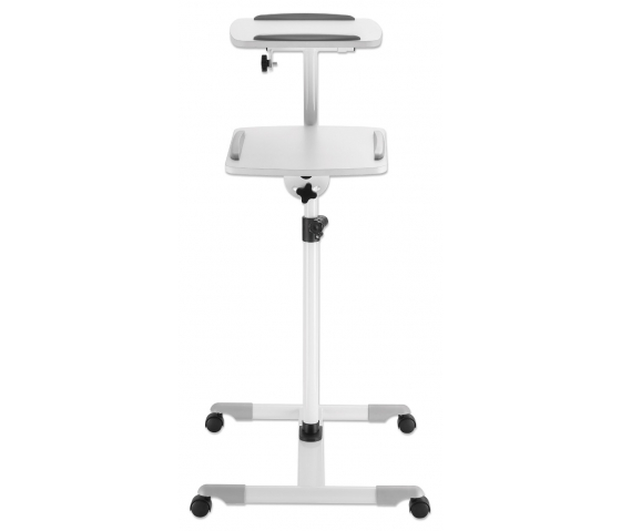 Chariot mobile pour projecteurs et ordinateurs portables avec deux plateaux pour appareils jusqu'à 10 kg