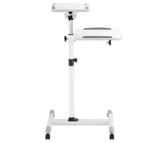 Chariot mobile pour projecteurs et ordinateurs portables avec deux plateaux pour appareils jusqu'à 10 kg