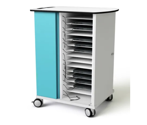 Chariot de recharge pour 32 ordinateurs portables - gestion réseau & portail web Zioxi onView - serrure RFID