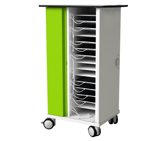 Chariot de rechargement pour 16 iPads - connexion LAN via USB-C - serrure à clé