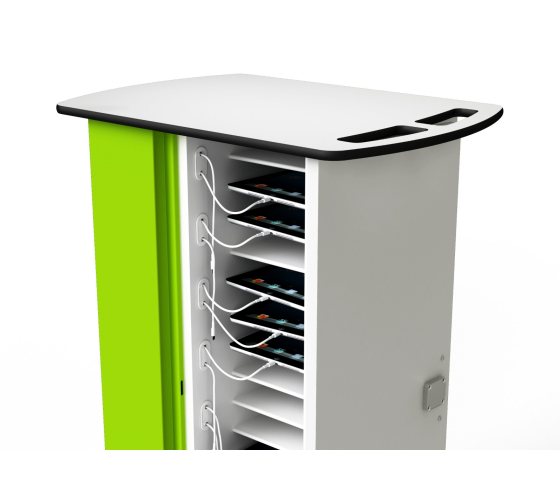 Chariot de rechargement pour 16 iPads - connexion LAN via USB-C - serrure à clé