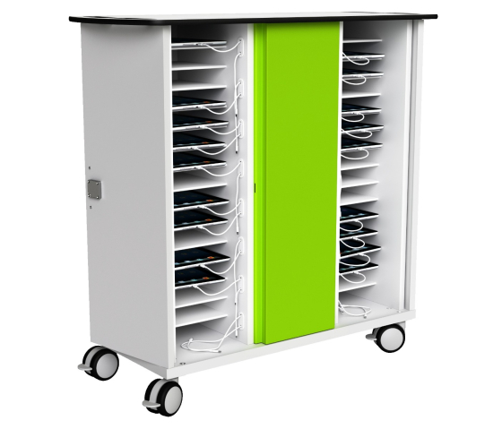 Chariot de recharge pour 32 iPads jusqu'à 11 pouces - Connexion réseau via USB-C - serrure à code numérique