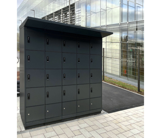 Casiers de chargement extérieurs pour batteries de vélos - 16 compartiments - serrure à clé