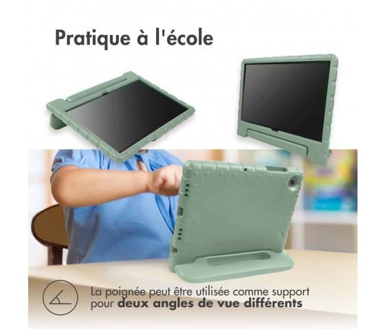 Coque de protection KidsCase avec poignée pour Samsung Galaxy Tab A9 8.7 pouces - Vert olive