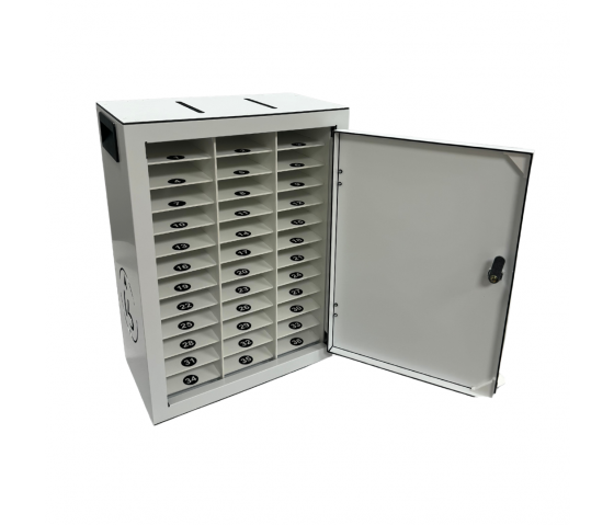 Casier de rangement verrouillable pour 36 téléphones portables - blanc - BTOK36