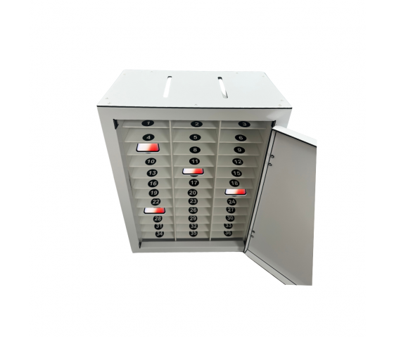 Casier de rangement verrouillable pour 36 téléphones portables - blanc - BTOK36