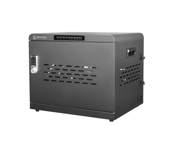 Armoire de recharge USB-C 1 000 W pour 16 ordinateurs portables & tablettes – Gestion à distance – serrure à code numérique