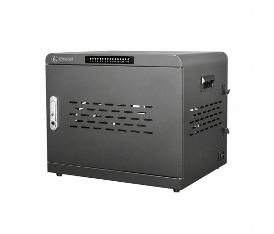 Armoire de recharge USB-C 1 000 W pour 16 ordinateurs portables & tablettes – Gestion à distance – serrure à clé