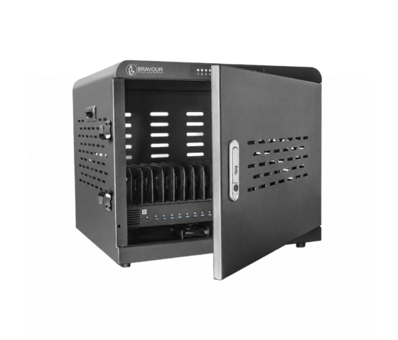Armoire de recharge USB-C 1 000 W pour 16 ordinateurs portables & tablettes – Gestion à distance – serrure à clé