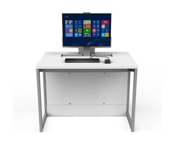 Poste informatique P1 avec 1 emplacement escamotable - 80 (L) x 70 (P) cm