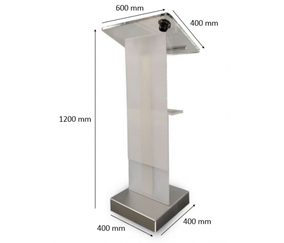 Pupitre réglable en hauteur en métal/plastique Cielo - gris