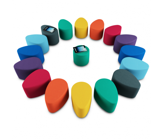 Siège Soft Seating à pétales de fleuacier inoxydable Junior de 35 cm de haut