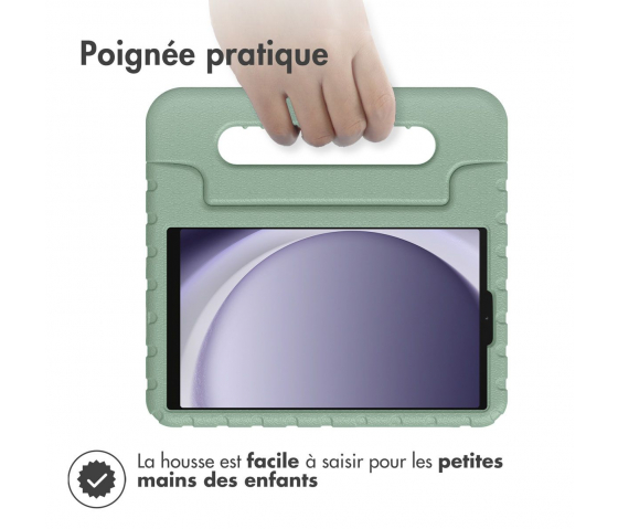 Coque de protection KidsCase avec poignée pour Samsung Galaxy Tab A9 8.7 pouces - Vert olive