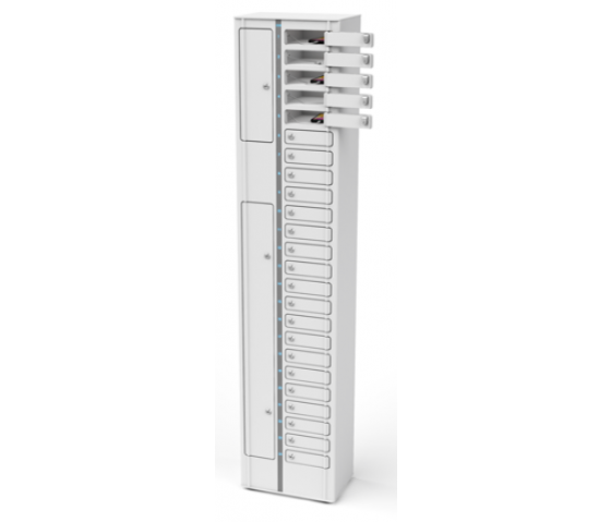 Casier de recharge USB-C Zioxi Volt Bay pour 24 smartphones jusqu'à 7 pouces - VSP1-24S-UC-CP - serrure à combinaison