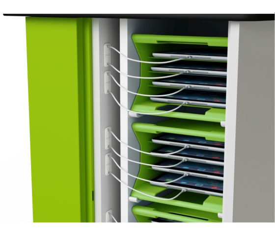 Armoire de chargement USB-C avec paniers de transport pour 32 tablettes - Zioxi CHRGGUC-TBB-32
