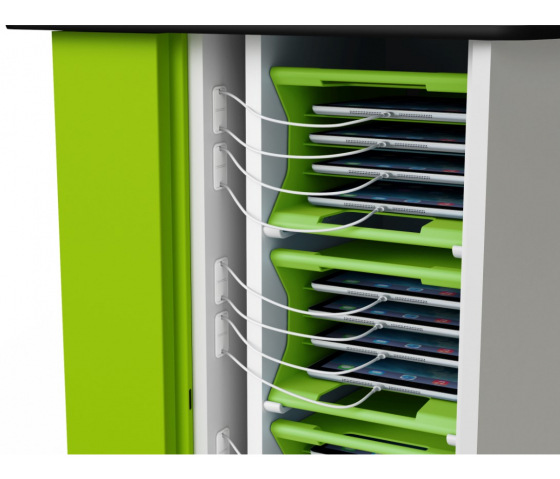 Chariot de chargement Zioxi OnView avec paniers de transport CHRGT-TBB-32-K-O3 pour 32 tablettes jusqu'à 10,5 pouces - serrure à clé