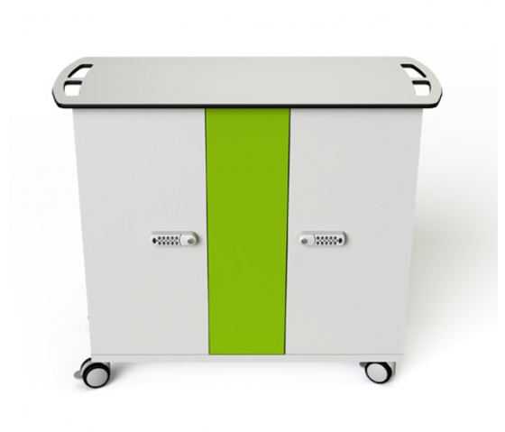 Chariot de chargement Zioxi OnView avec paniers de transport CHRGT-TBB-32-C-O3 pour 32 tablettes jusqu'à 10,5 pouces - verrouillage par code numérique