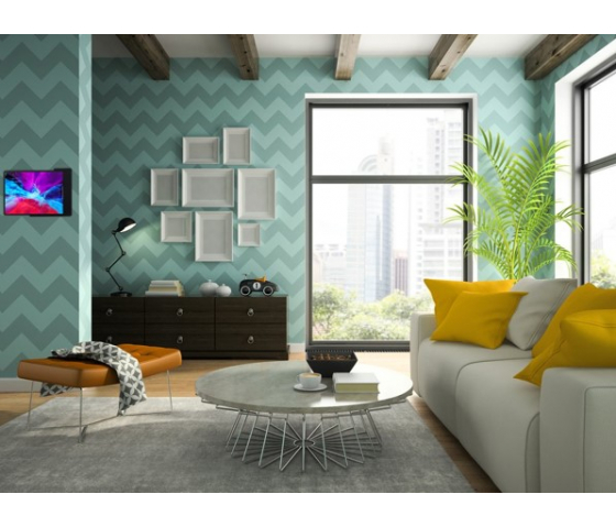 Support mural plat Domo Slide pour Samsung Galaxy Tab A9 8.7 pouces - Fonctionnalité de recharge - noir
