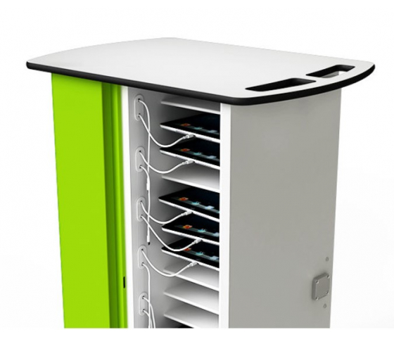 Chariot de chargement USB-C Zioxi CHRGTUC-TB-20-C pour 20 tablettes jusqu'à 10,5 pouces - serrure à code numérique