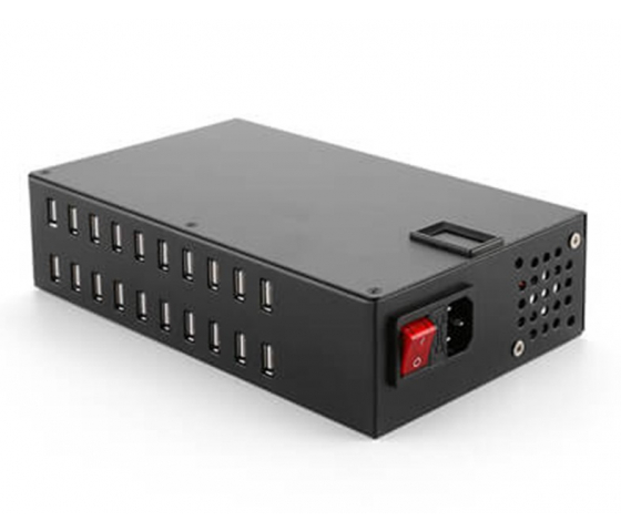 Concentrateur de charge de bureau 20 ports USB-A 12W