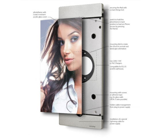 Support mural pour iPad sDock A10 - noir