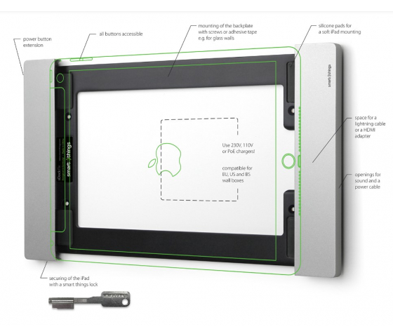 Support mural pour iPad sDock Fix Air - noir