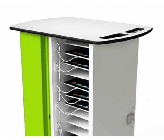 Classe mobile / Chariot de chargement Zioxi CHRGT-TB-16-C pour 16 tablettes jusqu'à 11 pouces - verrouillage par code numérique