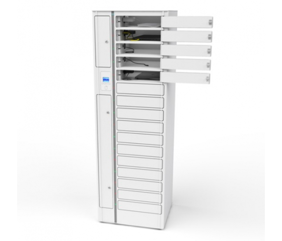 Casier de charge BYOD Volt AC & USB-C - câbles USB-C inclus pour 16 appareils jusqu'à 17 pouces - Serrure RFID + contrôle Web