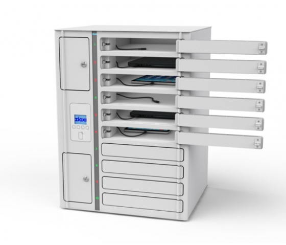 Casier de chargement Volt 1:1 pour 10 Chromebooks jusqu'à 14 pouces - câbles USB-C inclus - Verrouillage RFID + Contrôle Web