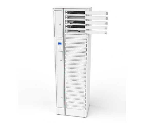 Casier de chargement Volt 1:1 pour 24 Chromebooks jusqu'à 14 pouces avec câbles USB-C - serrure RFID + contrôle Web