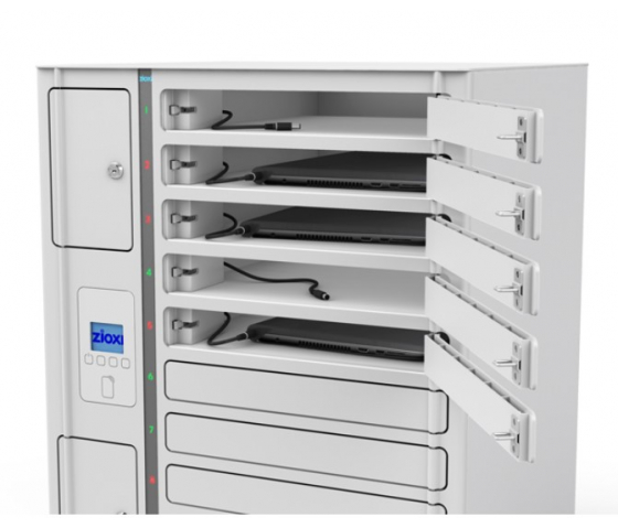 Casier de recharge Volt 1:1 avec câbles USB-C pour 10 ordinateurs portables jusqu'à 17 pouces - RFID lock + Web control