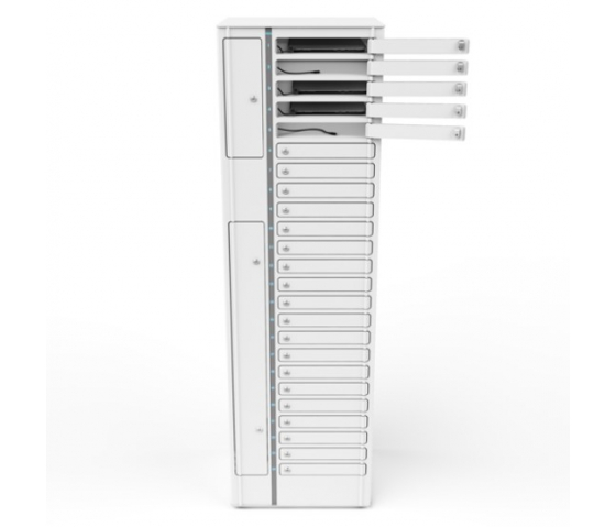 Zioxi Volt bay Casier de chargement VCB1-24S-M-K pour 24 Chromebooks jusqu'à 14 pouces - serrure à clé - multiprise