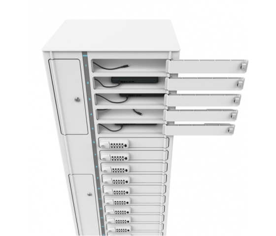 Casier de chargement USB-C avec câbles inclus pour 24 Chromebooks jusqu'à 14 pouces - VCB1-24S-UC-K# - serrure à clé