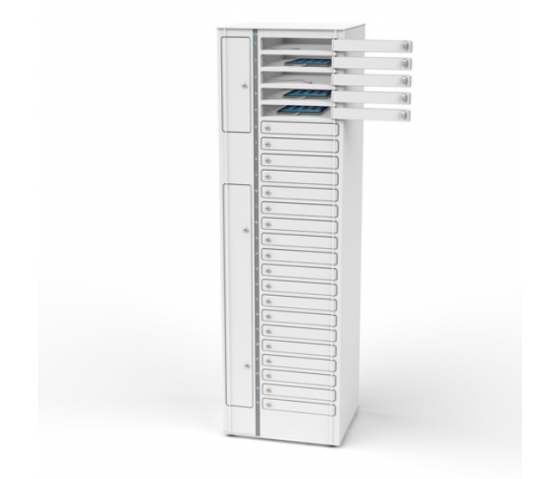 Zioxi Volt bay Casier de chargement VCB1-24S-M-K pour 24 Chromebooks jusqu'à 14 pouces - serrure à clé - multiprise