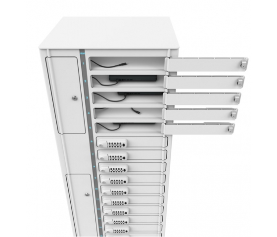Casier de chargement iPad Volt 1:1 USB-A VTB1-24S-UA-K& avec câbles Lightning pour 24 iPads & tablettes - serrure à clé