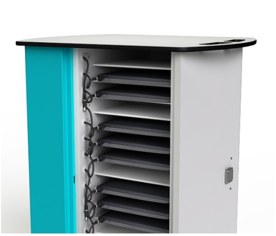 Armoire de charge Zioxi pour 16 ordinateurs portables jusqu'à 16 pouces - Chargement via USB-C - CHRGCUC-LS-16-C - serrure à code numérique