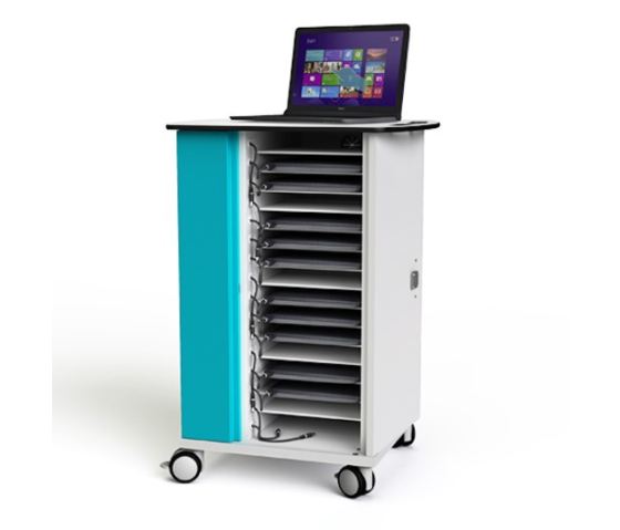Chariot pour ordinateur portable USB-C Zioxi CHRGTUC-LS-16-C - sans câbles - 16 ordinateurs portables jusqu'à 16 pouces - serrure à code numérique