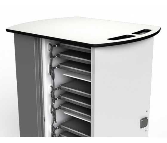 Chariot de chargement pour Chromebook USB-C avec câbles Zioxi CHRGTUC-CB-16# pour 16 Chromebooks jusqu'à 14 pouces - serrure à clé