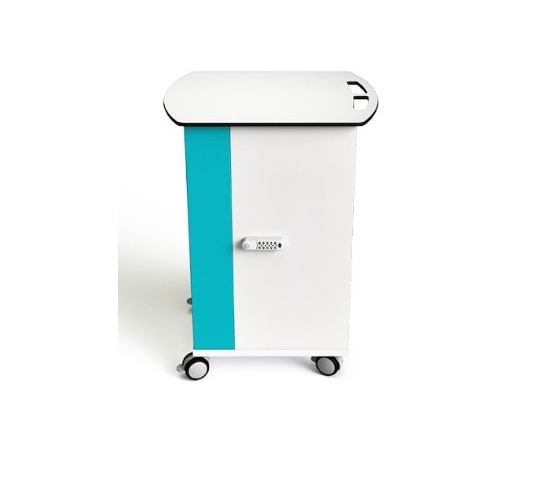 Chariot de chargement d'ordinateurs portables CHRGT-LSE-16 avec gestion de l'alimentation à démarrage progressif pour 16 ordinateurs portables - serrure à clé