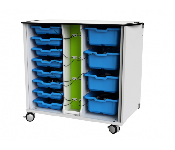 Chariot de chargement USB-A CHRGTUC-TR-16 pour 8 - 16 plateaux Gratnells - serrure à clé
