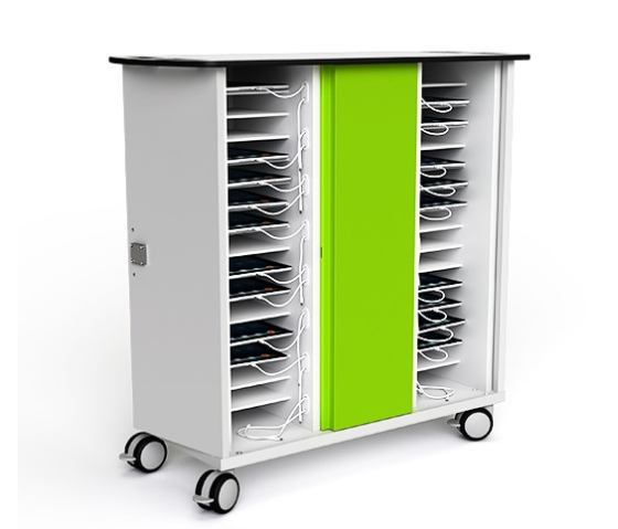 Chariot de recharge USB-C Zioxi CHRGTUC-TB-32-K pour 32 tablettes jusqu'à 10,5 pouces - serrure à clé