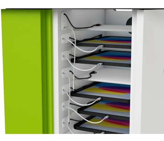 Chariot de recharge Zioxi CHRGTUC-PT-16-R# pour 16 iPads et Apple Pencils - Câbles USB-C inclus - Verrouillage RFID