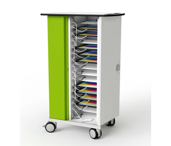 Chariot de recharge USB-C pour iPad et Pencil Zioxi CHRGTUC-PT-16-C# incluant les câbles USB-C pour 16 iPads jusqu'à 10,9 pouces - Verrouillage par code numérique.