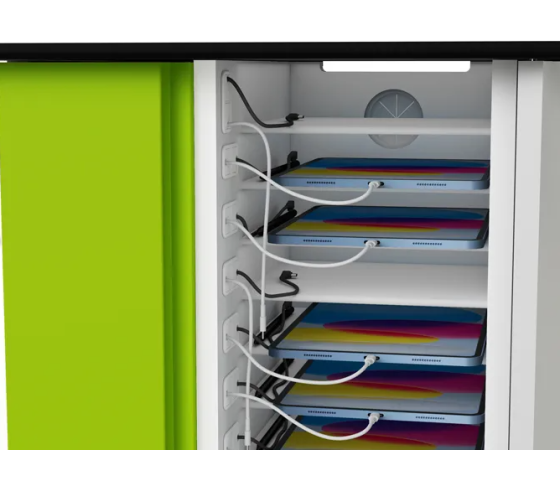 Chariot de charge Zioxi CHRGTUC-PT-32-R# pour 32 iPads et Apple Pencils - Câbles USB-C inclus - serrure RFID