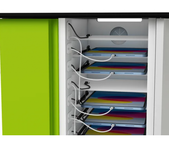 Chariot de recharge pour 16 iPads jusqu'à 10,9 pouces et iPad Pencils - Zioxi CHRGT-PT-16-C - verrouillage par code numérique 